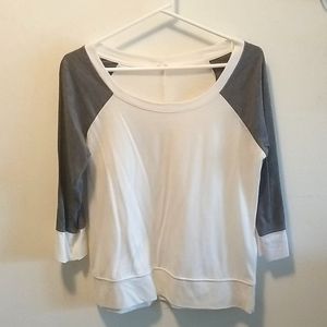 Maurices Dark Grey and White Baseball Long Sleeve